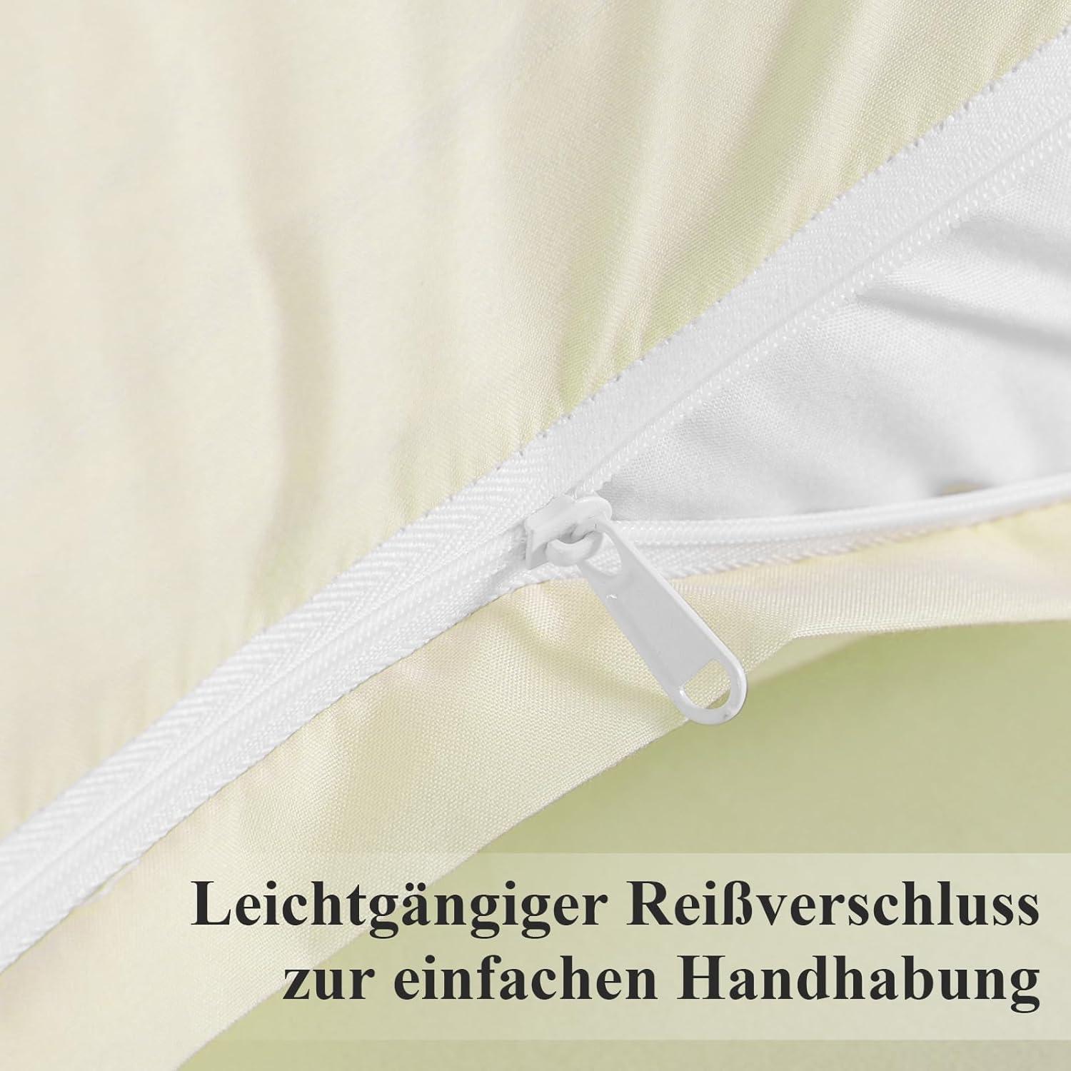 Kissenbezug 65x65 Hellgelb 2er Set Mikrofaser Reißverschluss
