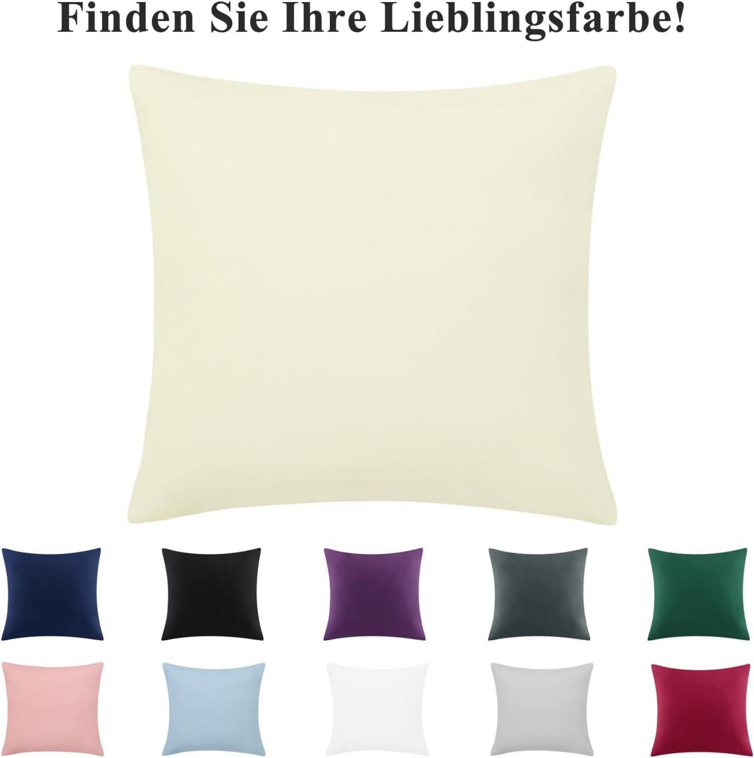 Kissenbezug 65x65 Hellgelb 2er Set Mikrofaser Reißverschluss