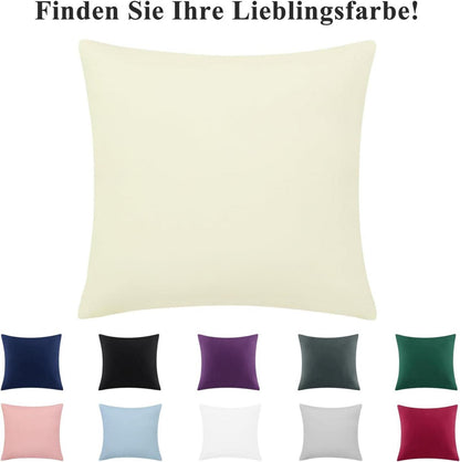 Kissenbezug 65x65 Hellgelb 2er Set Mikrofaser Reißverschluss