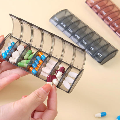 Pillendose 7 Tage Medikamentenbox Blau/Tablettenbox Vitamine