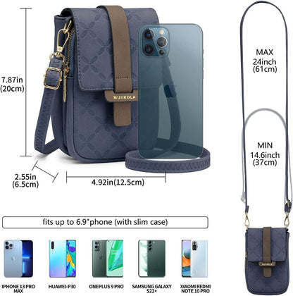 Handytasche Umhängetasche RFID-Blockierung Damen Leder große Kapazität
