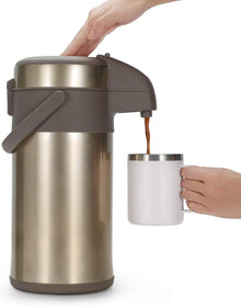 Doppelwandige Pump Vakuum Isolierkanne 4,0 Liter Gold