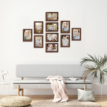 Bilderrahmen Collage 10x15cm Braun 7er Set - Leichter