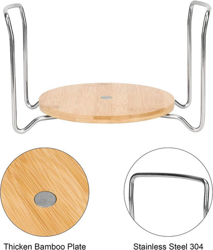 E-ROOM TREND Tellerhalter Organizer 2er Set Bambus Rund Groß×2