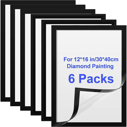 Diamond Painting Rahmen 6er Pack 30x40 cm Schwarz Magnetisch
