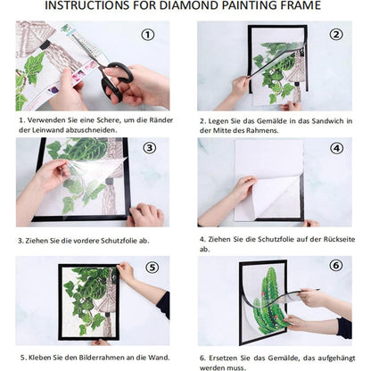 Diamond Painting Rahmen 6er Pack 30x40 cm Schwarz Magnetisch