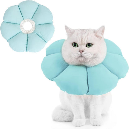 Leckschutz Kragen Katze Halskrause Weich Einstellbar Blau