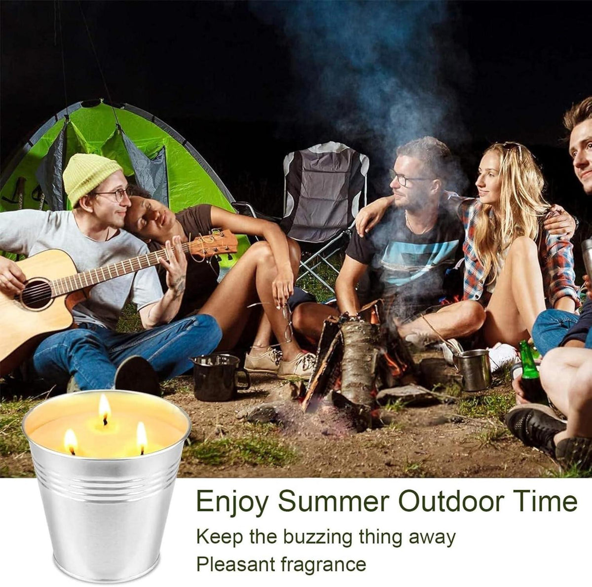 Citronella Kerze Outdoor Groß 2x 15oz Sojawachs Zitronella Duft Garten Camping 180h