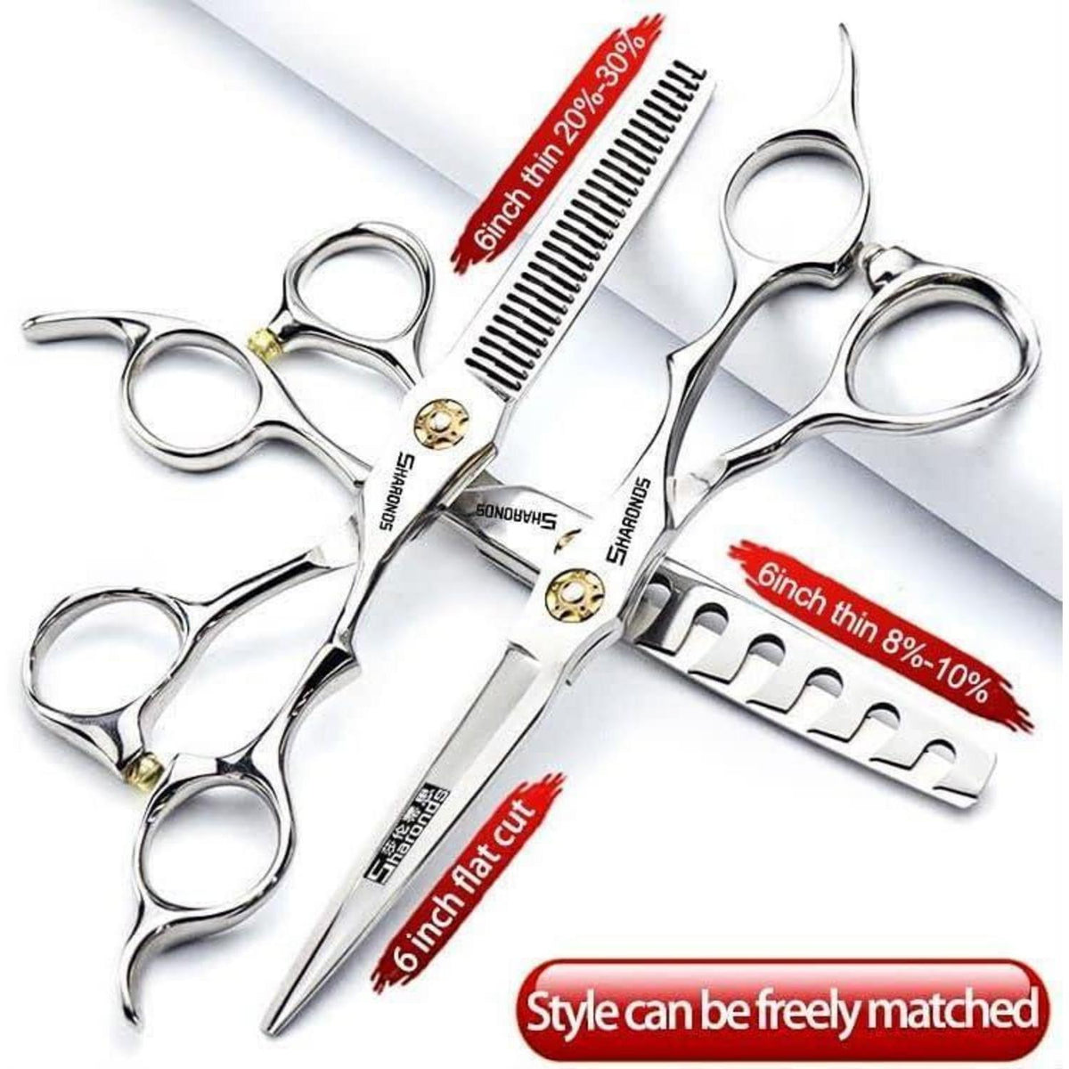 Fellschere Edelstahl 6 Zoll – 3er Set für Hunde & Katzen