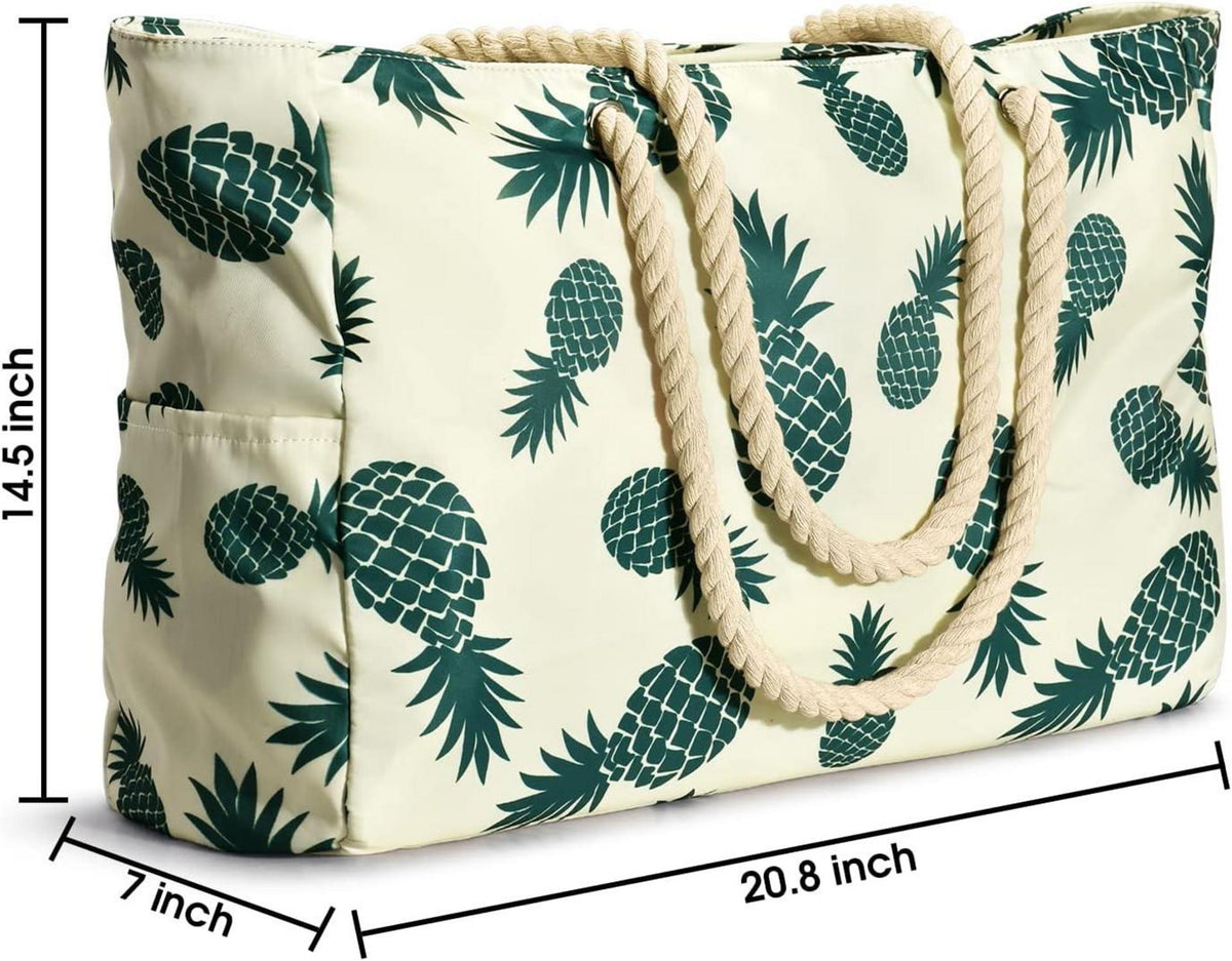 Oscaurt Strandtasche Groß Wasserdicht XXL Tote Bag mit Reißverschluss Ananas