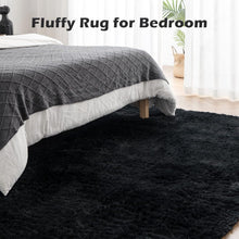 Hochflor Shaggy Teppich Weich Groß Antirutsch Schwarz