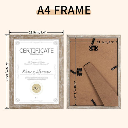 12er Set Bilderrahmen 9x13 cm Natur Holzoptik Plexiglas