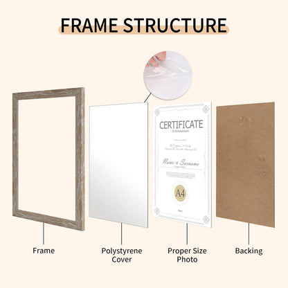 12er Set Bilderrahmen 9x13 cm Natur Holzoptik Plexiglas