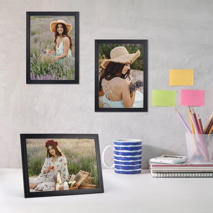 Braune Bilderrahmen 20x25 cm 4er-Set mit Passepartouts