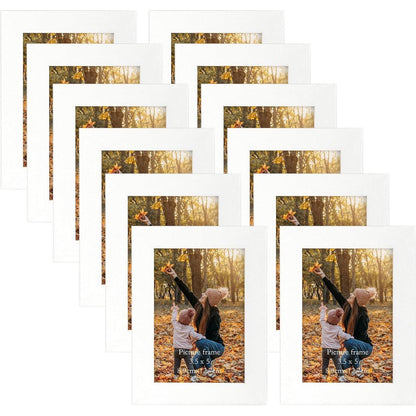 EXYGLO 12er Set Bilderrahmen 9x13 cm Braun mit Plexiglas