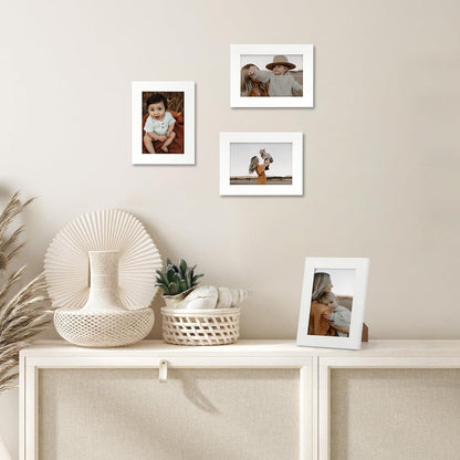 EXYGLO 12er Set Bilderrahmen 9x13 cm Braun mit Plexiglas