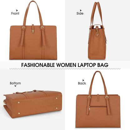 IGOLUMON Damen Handtasche Shopper Wasserdicht 15,6 Zoll Braun