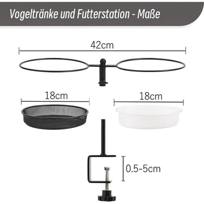 2-in-1 Vogeltränke & Futterstation für Balkon & Garten