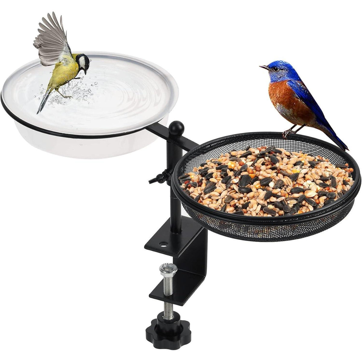 2-in-1 Vogeltränke & Futterstation für Balkon & Garten