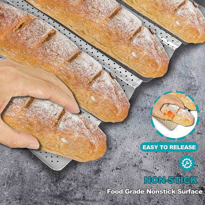 Anaeat Antihaft Perforierte Brotbackform 38x33 cm Premium Toastform 4 Brote