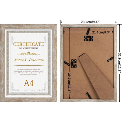 Bilderrahmen Set 9x13 cm Beige Holzmaserung - Collage für