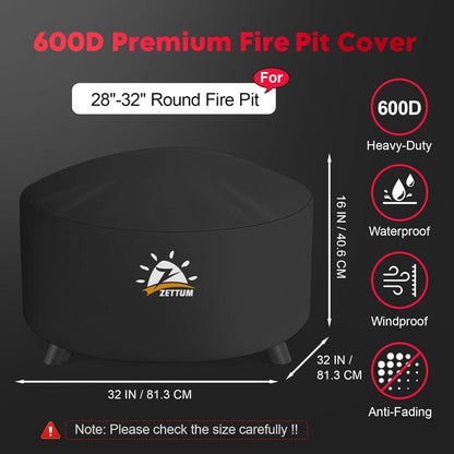 Zettum Schutzhülle Feuerschale 80 cm 600D Oxford Wasserdicht