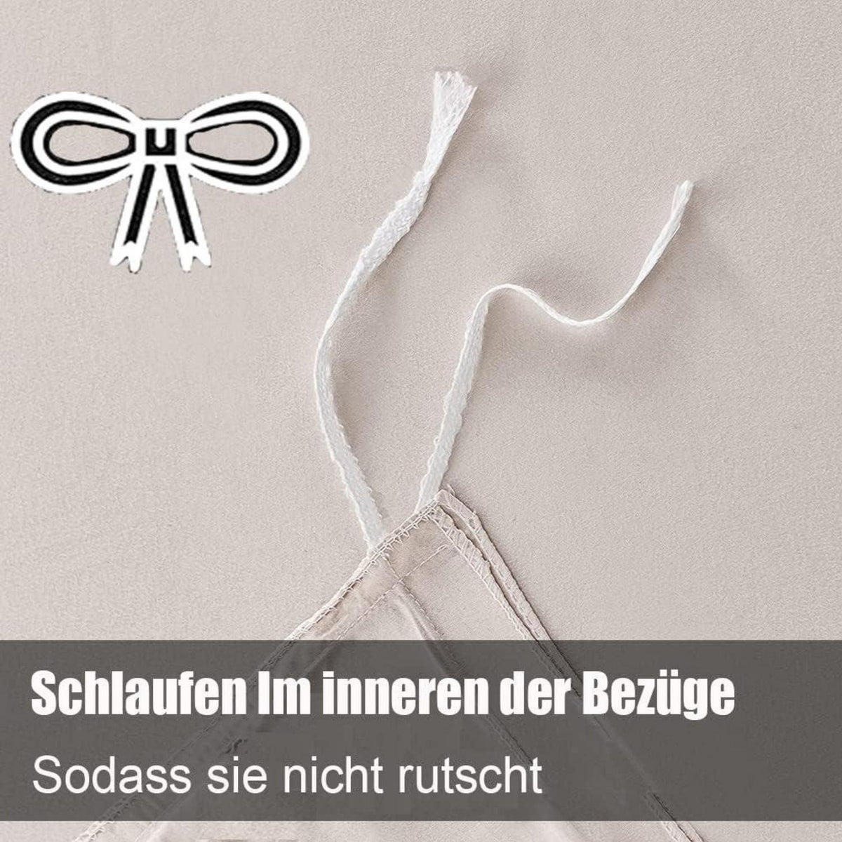 Bettwäsche Set 220x240 Beige Mikrofaser bügelfrei knitterfrei Reißverschluss