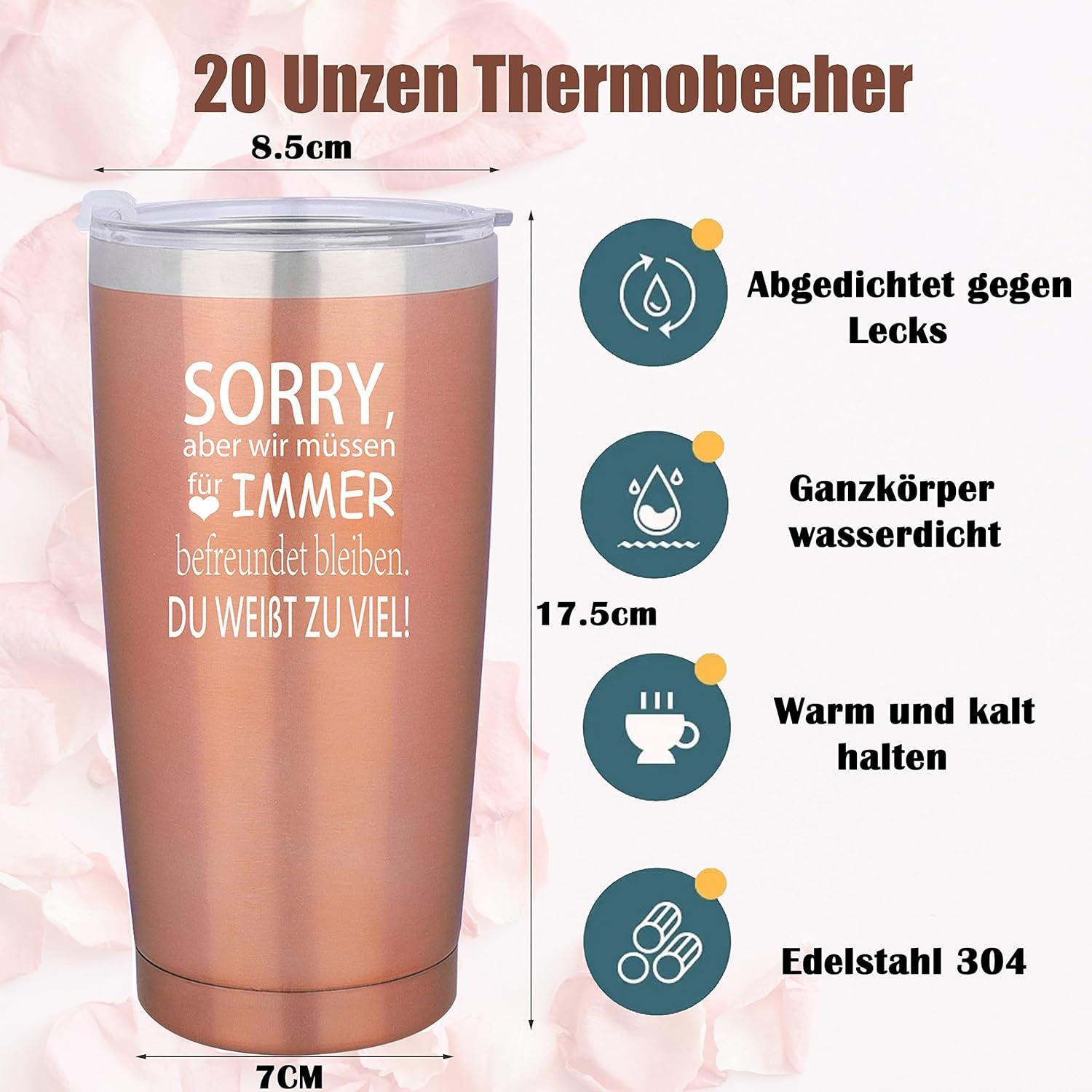 Freundin Geschenk 20oz Edelstahl Reisebecher Lustig