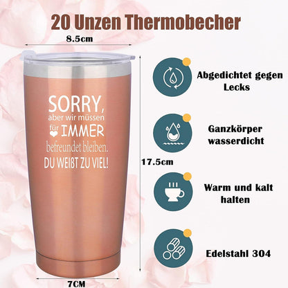 Freundin Geschenk 20oz Edelstahl Reisebecher Lustig