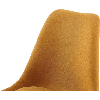 2 Esszimmerstühle Skandinavisch, Gelb & Leinen | Buche Holzbeine