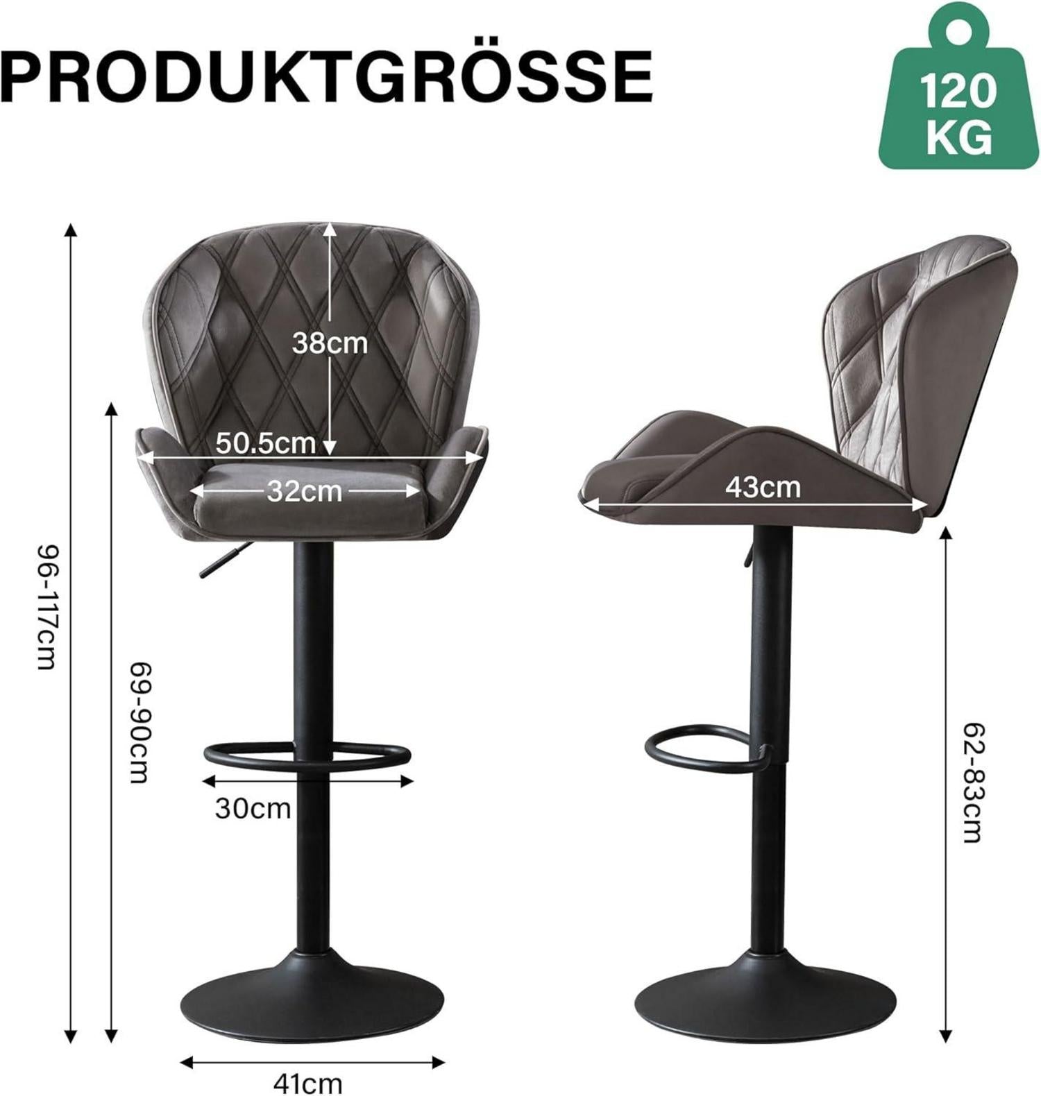 Barhocker Tresenhocker Höhenverstellbar Drehbar mit