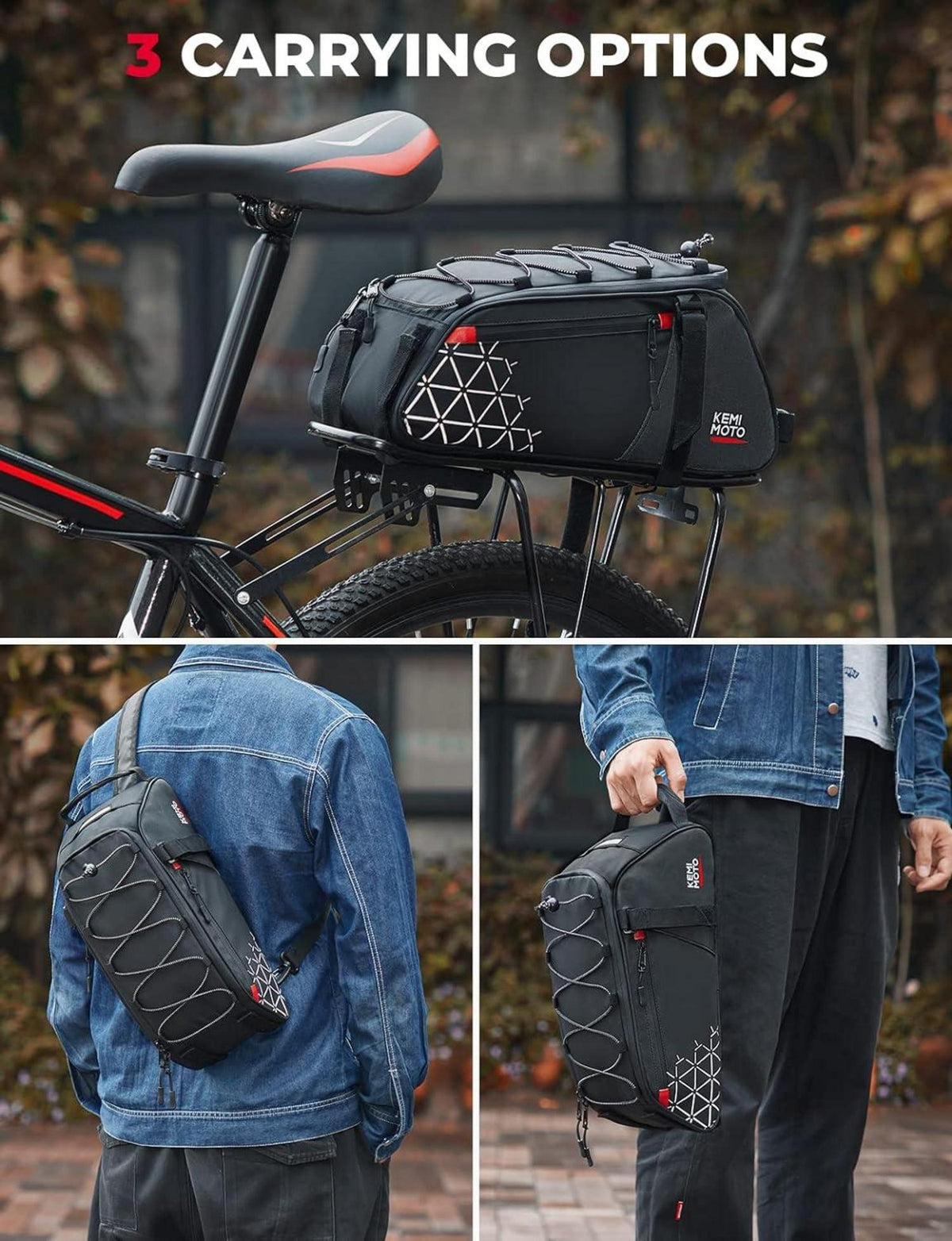 Fahrradtasche Gepäckträger 8L Wasserdicht Mehrere