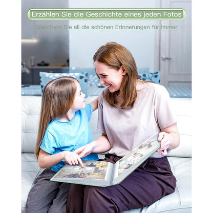Fotoalbum 10x15 cm, 300 Fotos, Leineneinband, Grasgrün