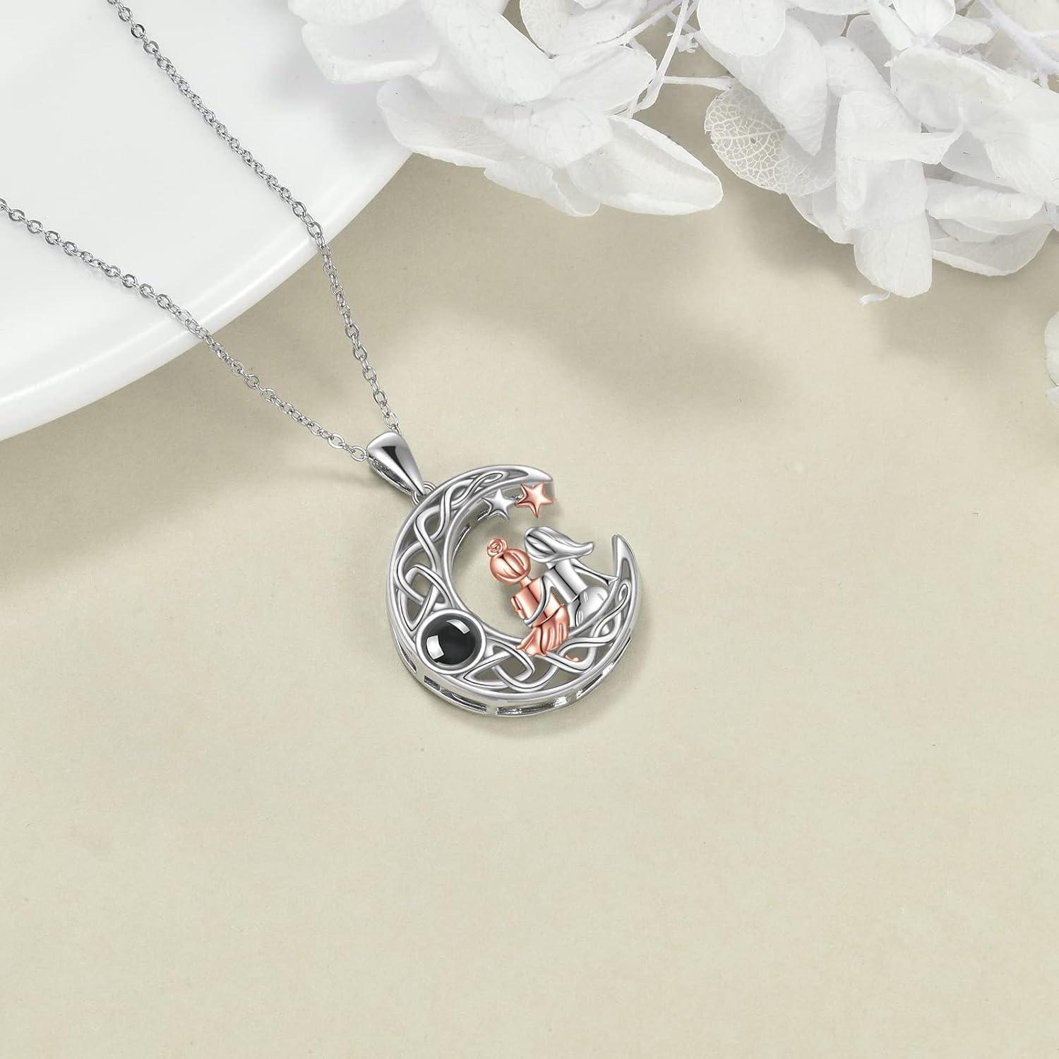 VONALA Mondanhänger Kette 925 Sterling Silber Geschenk Damen Mädchen