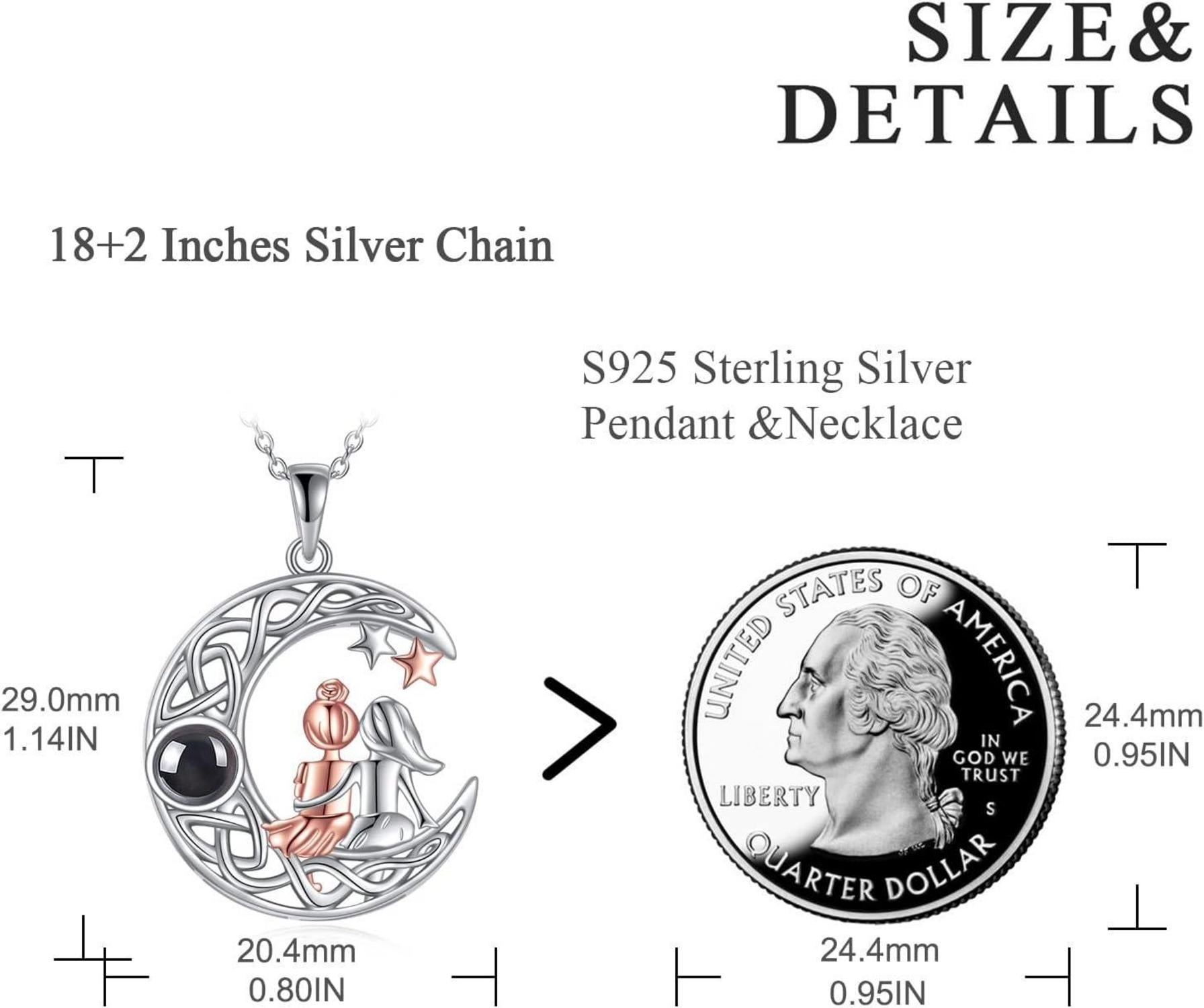 925 Sterling Silber VONALA Schwestern Kette 100 Sprachen Geschenk für Damen