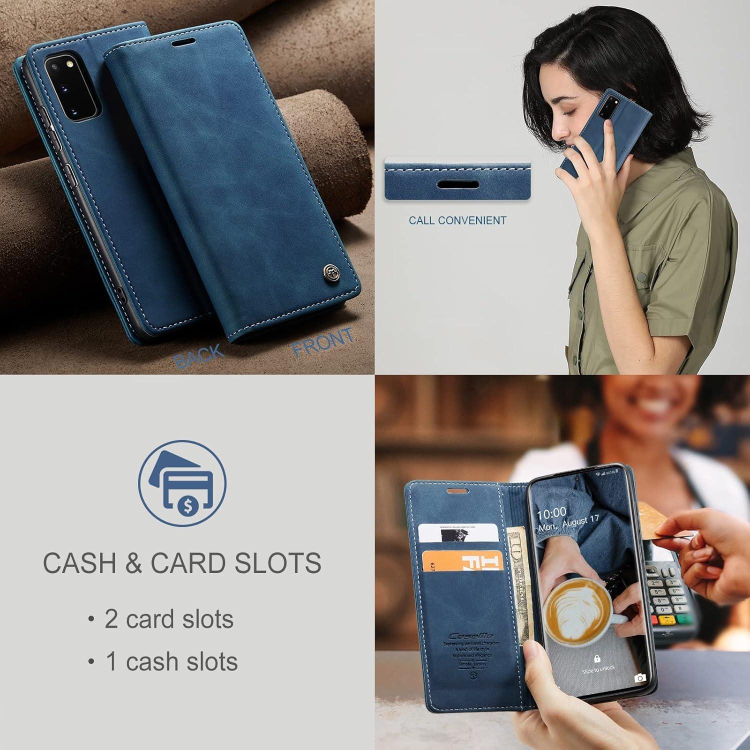 Handyhülle Samsung Galaxy S20 Premium Leder Klapphülle Blau