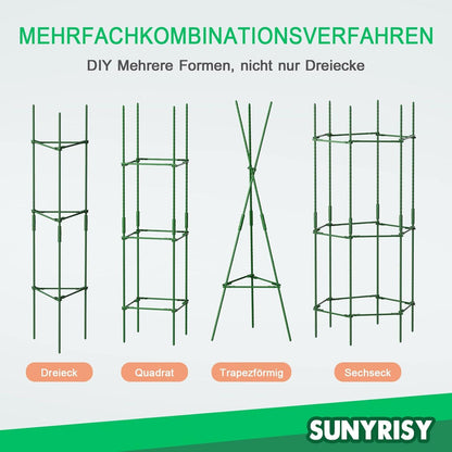 Tomate Rankhilfe Set 6er DIY Einstellbar 120 cm Pflanzenstütze Grün