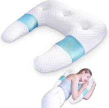 Seitenschläferkissen Memory Foam Orthopädisch Nackenkissen Blau