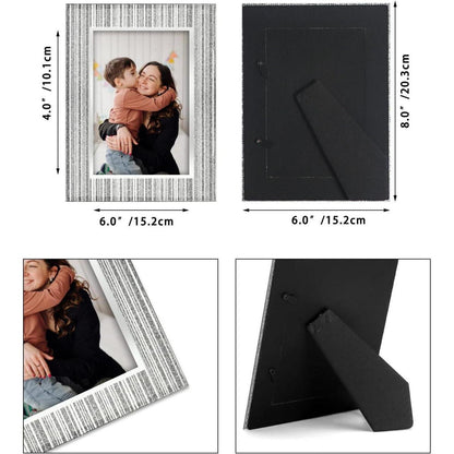 Glas Bilderrahmen 10x15 cm Silber Glitzer für