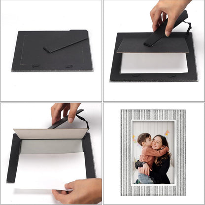 Glitzer Glas Bilderrahmen 3er Set 10x15cm Silber Perfekt für Baby Familie