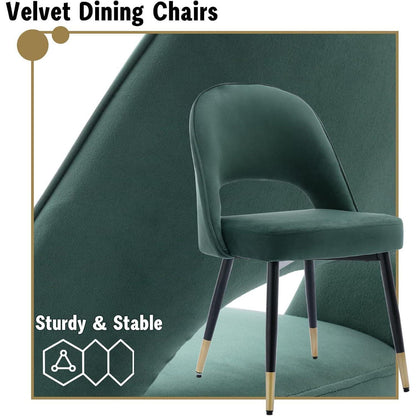 Samt Esszimmerstühle Set 4 - Modern & Komfortabel Grün