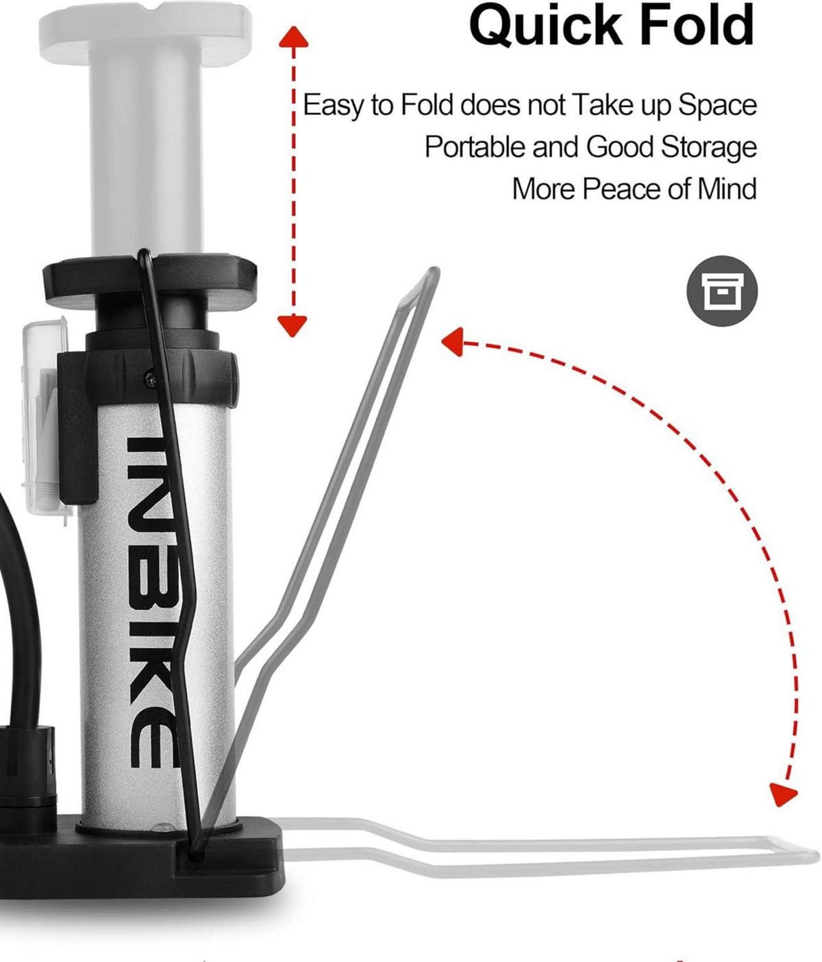 Luftpumpe Mini Fußpumpe für Alle Ventile AV DV SV mit 3 Adaptern & 2