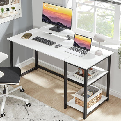 Schreibtisch mit Stauraum 140cm Computer PC Monitorständer Home Office