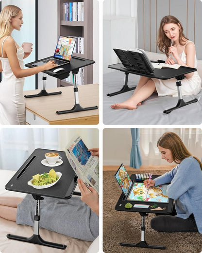 Betttisch Klappbar 60x40cm Laptoptisch Einstellbare Höhe 5