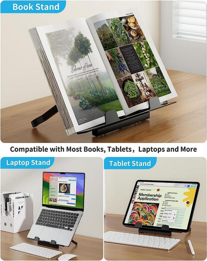 Klappbarer Betttisch SAIJI Laptoptisch 60x40cm Höhenverstellbar Tablet- Schlitz