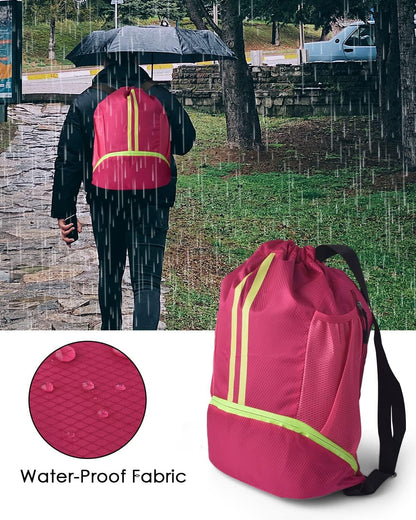 Fußball Turnbeutel Rucksack Kordelzug Gym Tasche wasserfest