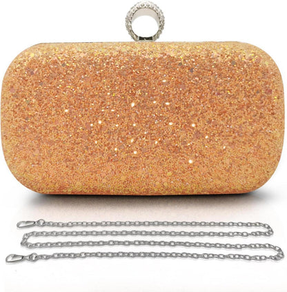 Glitzer Clutch Abendtasche Handtasche Strass Umhängetasche