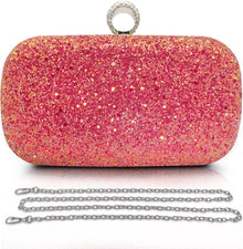 Glitzer Clutch Handtasche Abendtasche Strass Umhängetasche