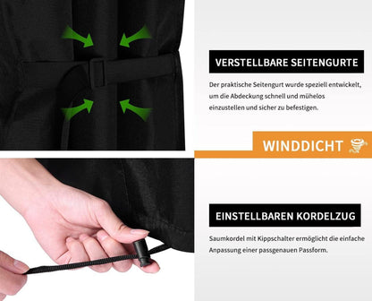 Dokon Solardusche Abdeckung 220x67cm Schutzhülle Schwarz UV-beständig