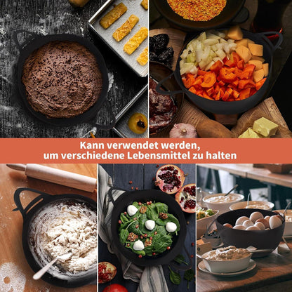 2-teilig Silikon Brotbackform für Brot Backen & Gemüse Dünsten 30cm